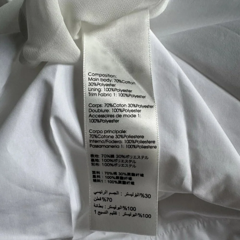 NWT 3.1 PHILLIP LIM One-shoulder ruffled poplin midi dress white sz 4 $750 - Picture 6 of 6